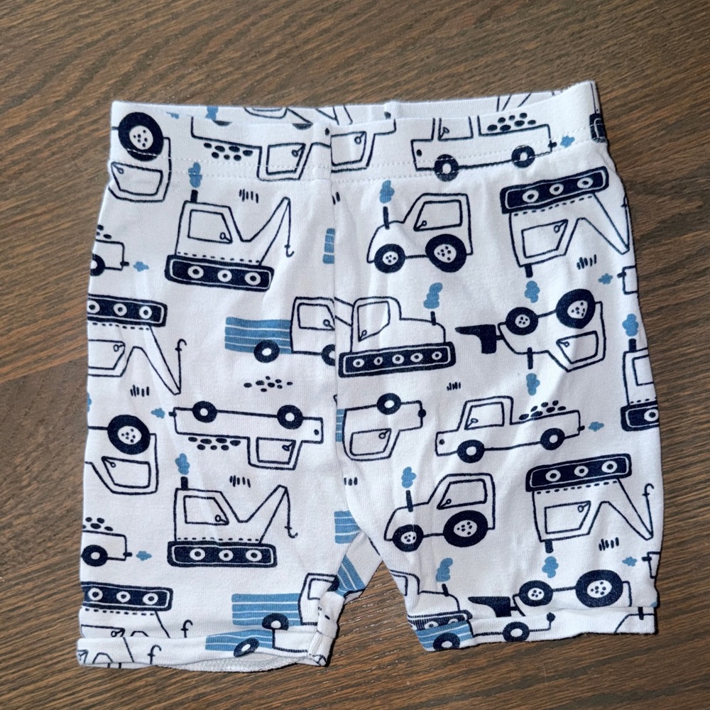 Old Navy Blue Construction Trucks Short Pajama Set | 3T - Picture 5 of 11